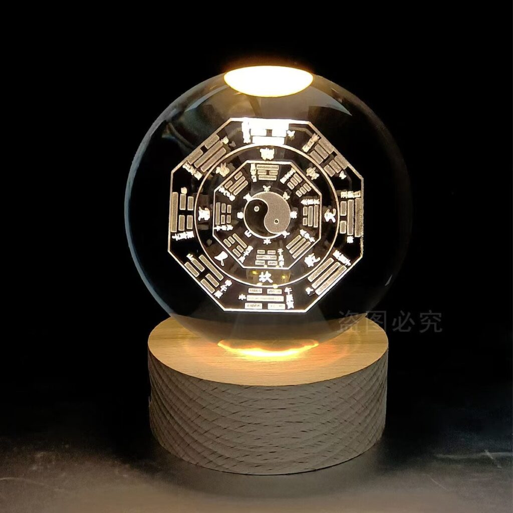太极八卦水晶球小夜灯